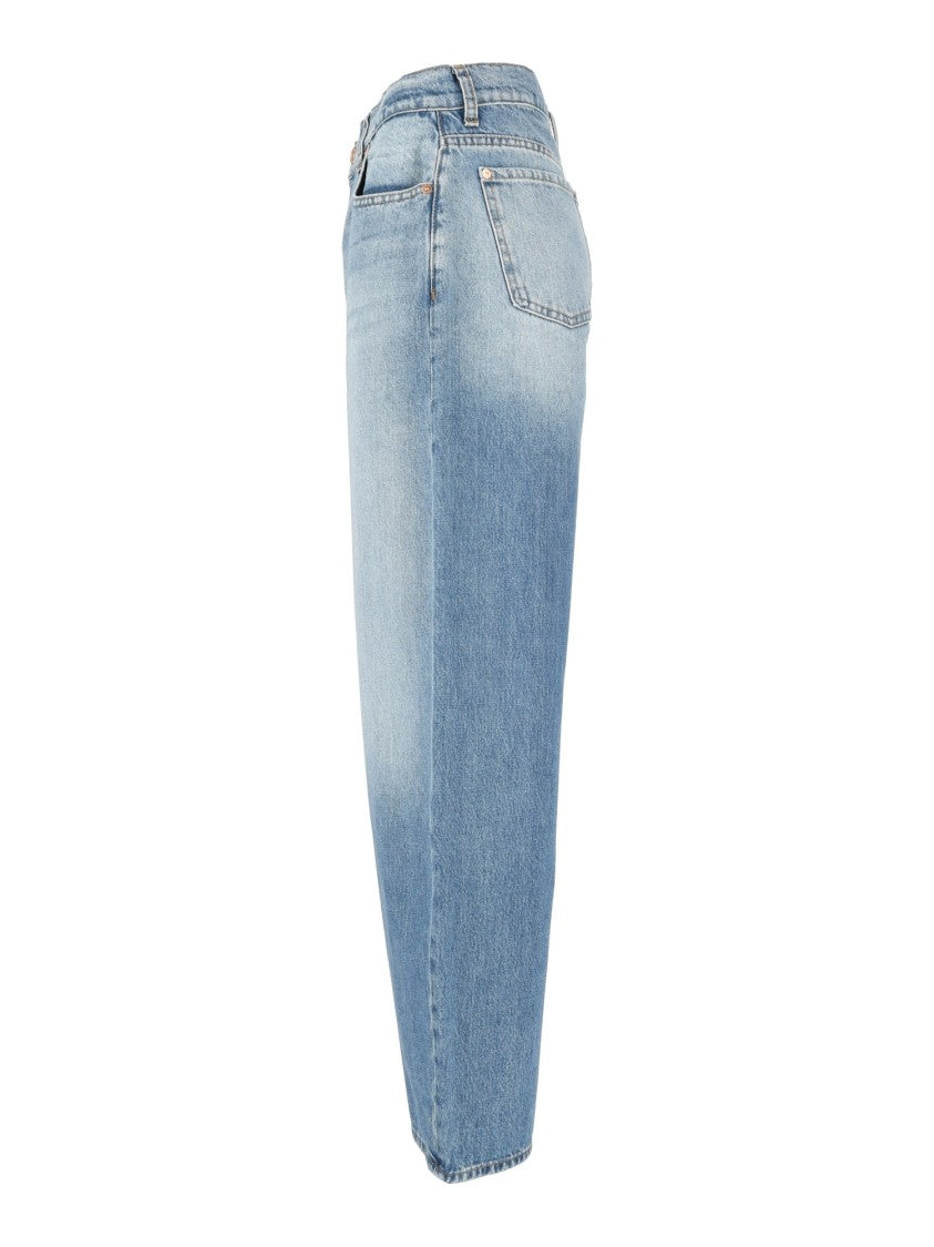 7 For All Mankind Skyfrost Bonnie Curvilinear Wide-Leg Jeans