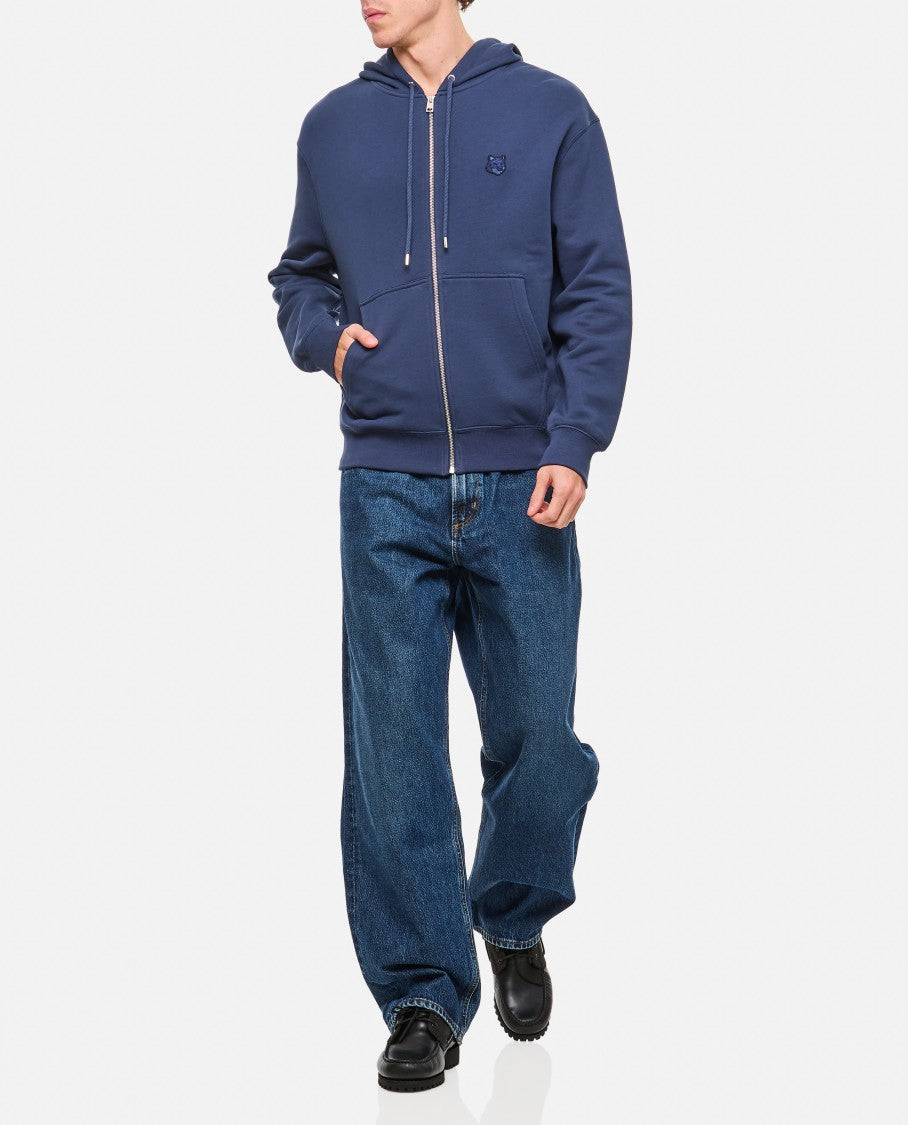 Maison Kitsuné Zippered Hoodie With Embroidered Logofront Pocket