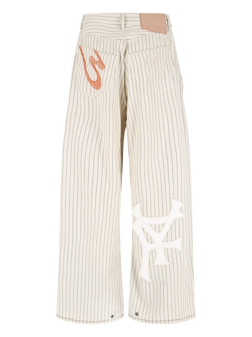 Pdf Black Two-Tone Pinstripe Cropped Trousers