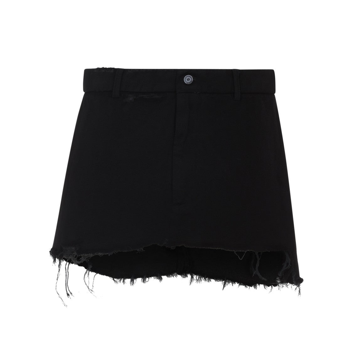 Balenciaga High-Waisted Black Wool Blend Mini Skirt