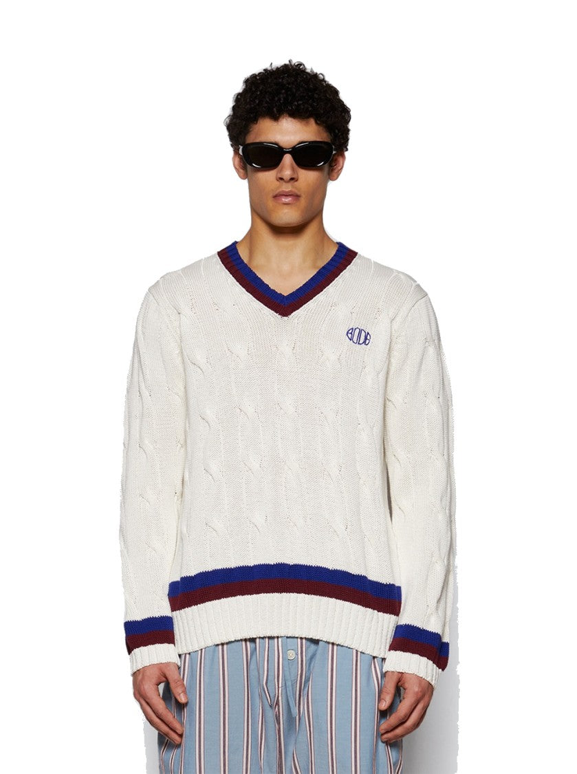 Bode Tennis Sweater Cream