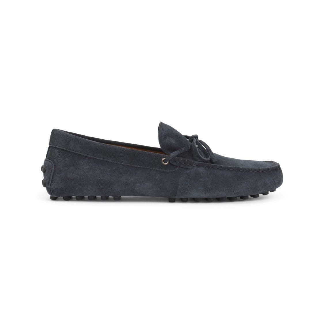 Tod's Suede Loafers With Decorative Bow And Textured Sole
