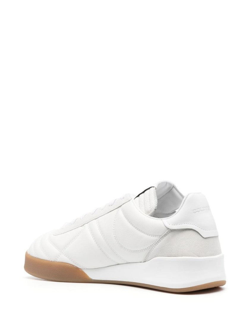 Courrèges Panelled White Leather Low-Top Sneakers