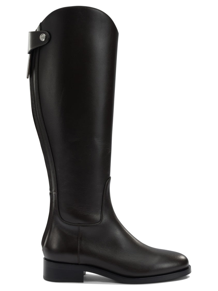 Aeydē Fitted Black Calfskin Leather Hector Boots