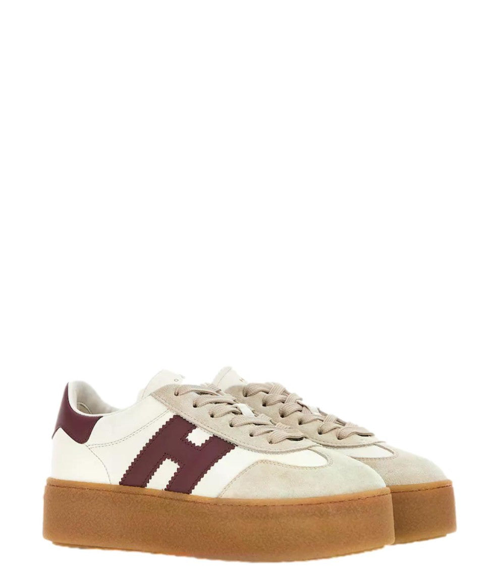 Hogan Beige Suede Platform Sneakers