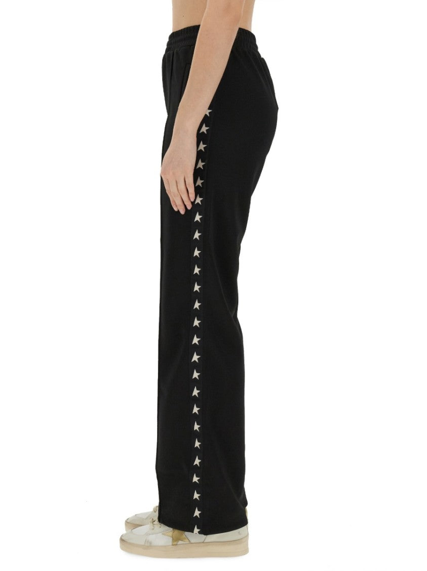 Golden Goose Jogging Pants With Adjustable Waistband And Star Motif Stripes