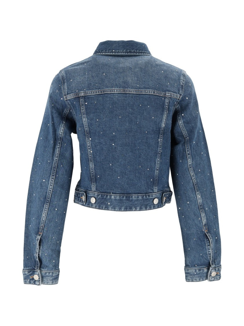 7 For All Mankind Bright Blue Cropped Denim Jacket