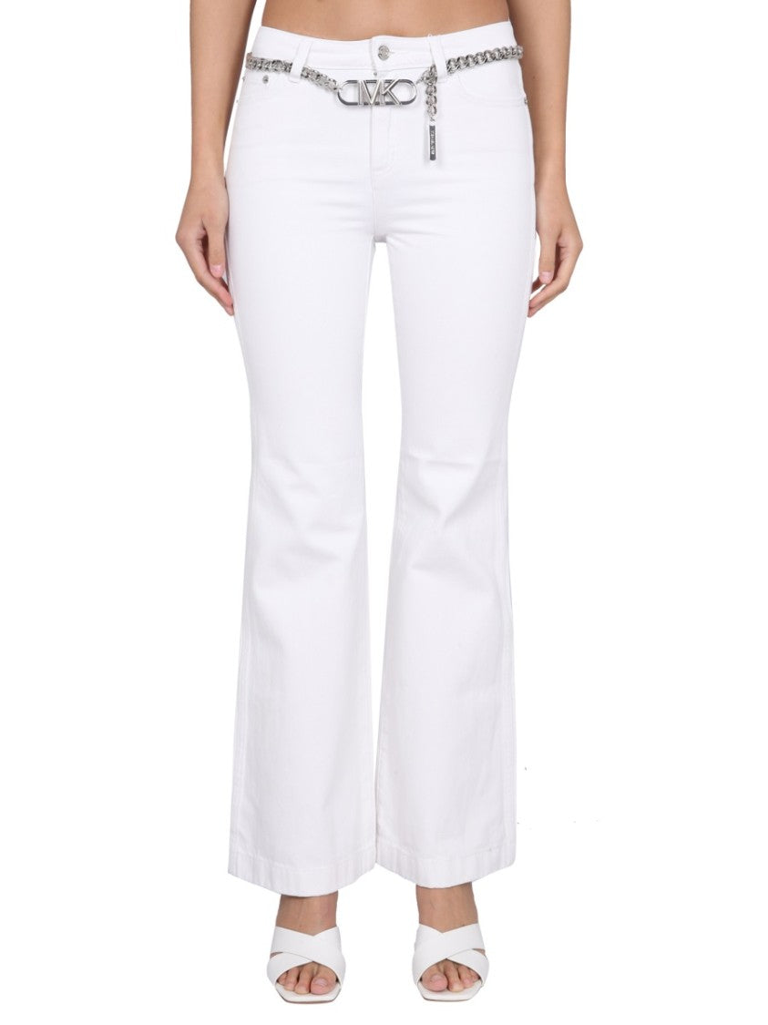 Michael Michael Kors Logo Belt Flared Pants