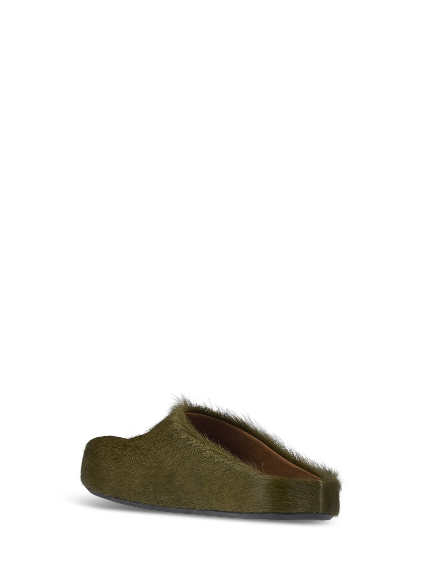 Marni Textured Slip-On Mules In Calf Hair