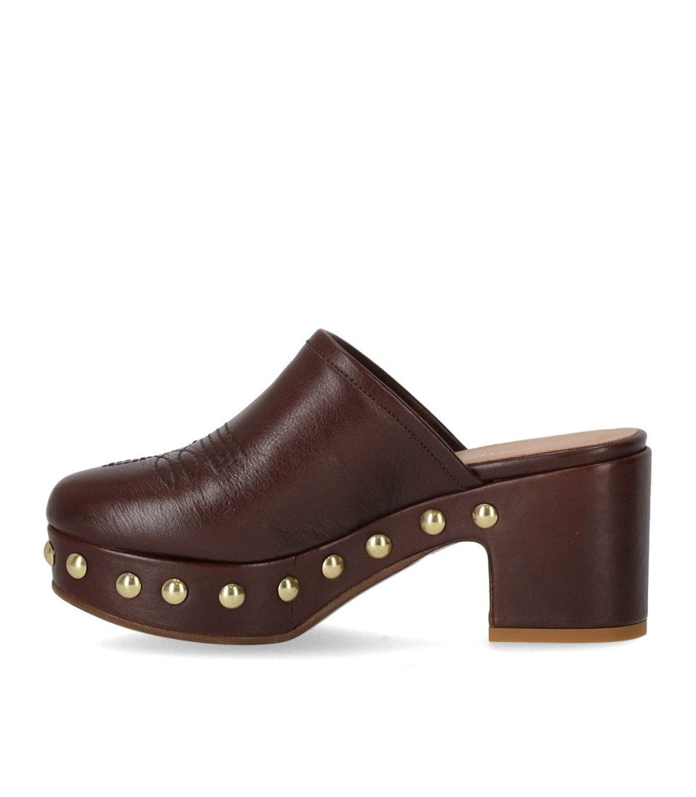 Duccio Del Duca Brown Heeled Clog