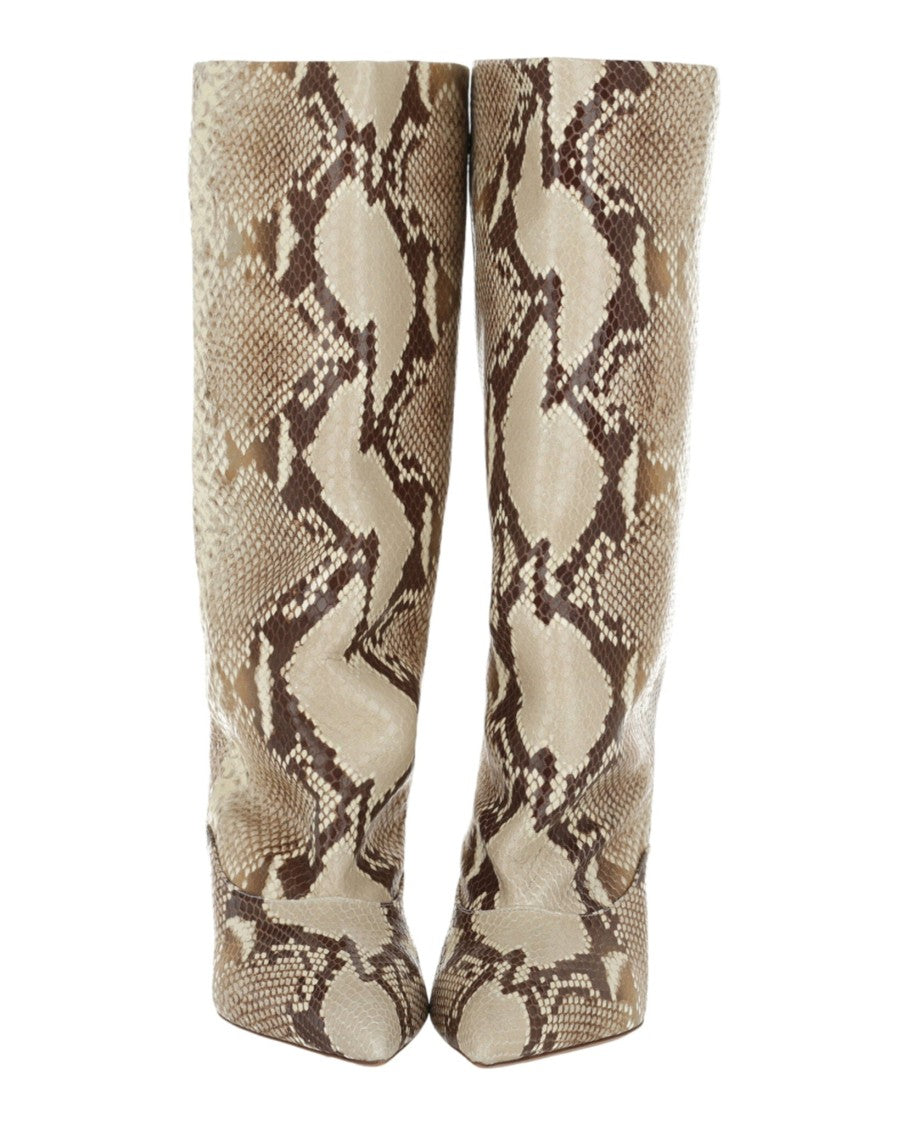 Paris Texas Ines Printed Python Mid-Calf Boots
