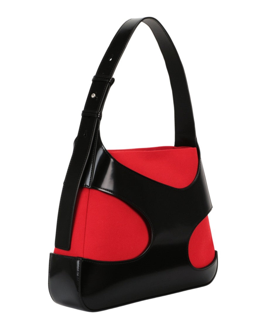 Ferragamo Cutout Canvas & Leather Shoulder Bag