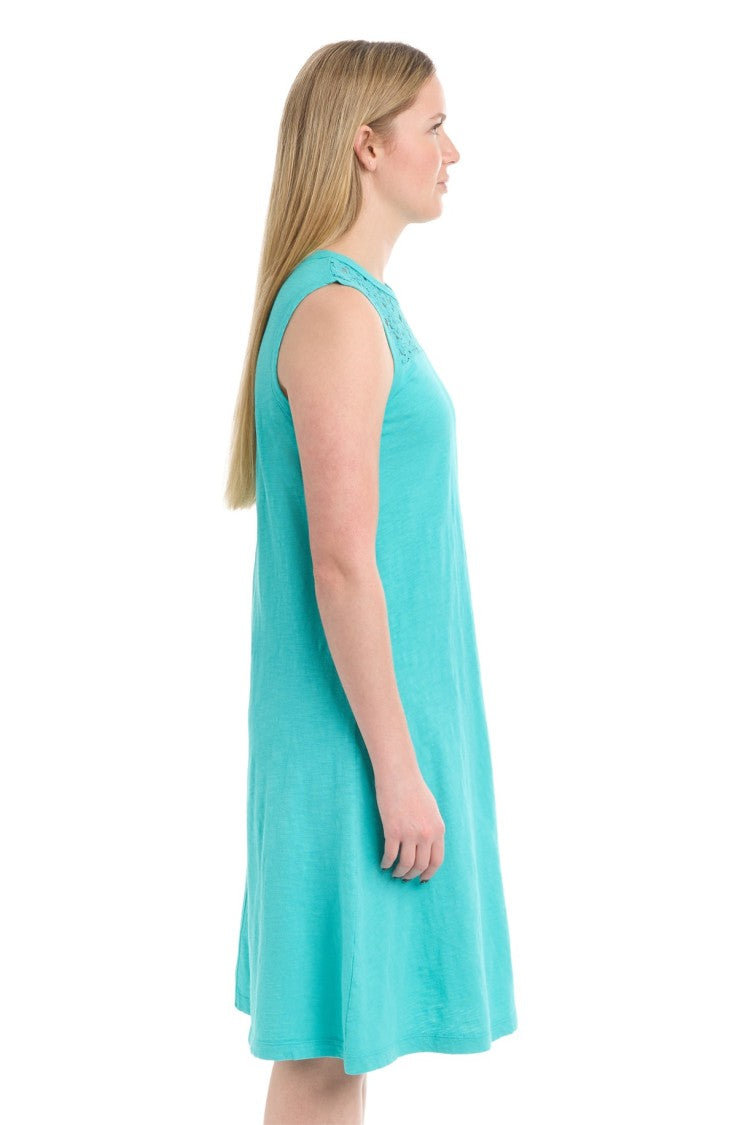 Wilt Sleeveless Lace Yoke Dress