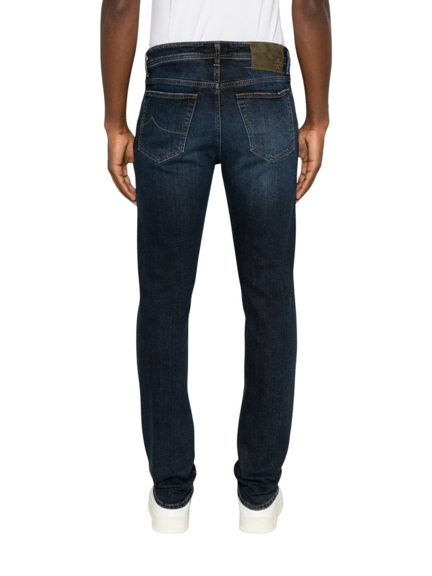 Jacob Cohen Slim Fit Jeans With Distinctive Logo Patch And Classic Design