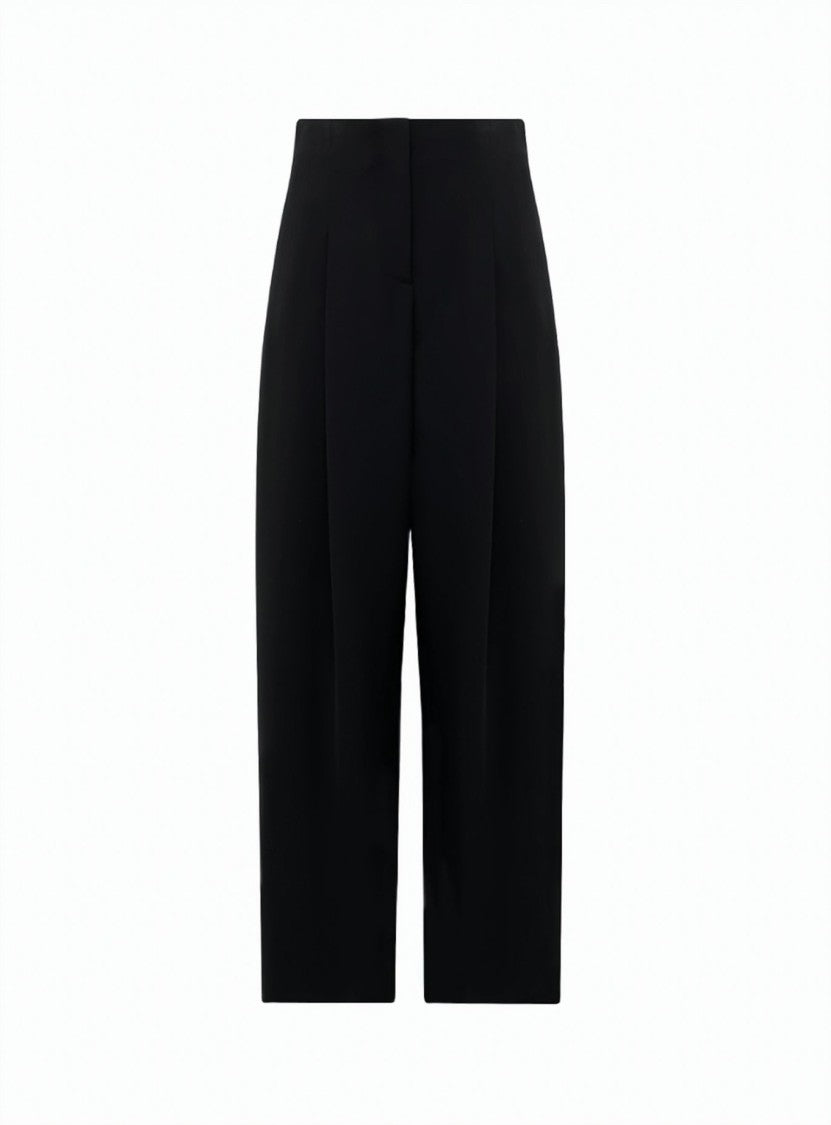 Alpha Studio High-Waisted Pleated Cadì Wide-Leg Pants
