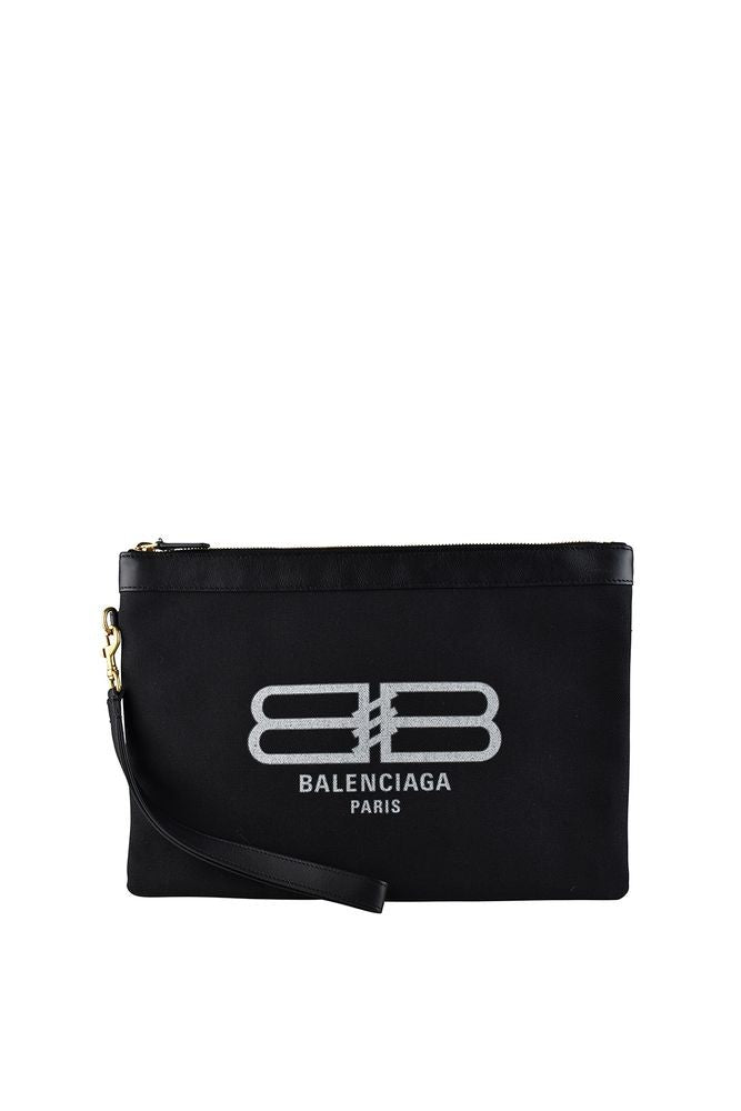 Balenciaga Black Cotton Canvas Jumbo Clutch Bag