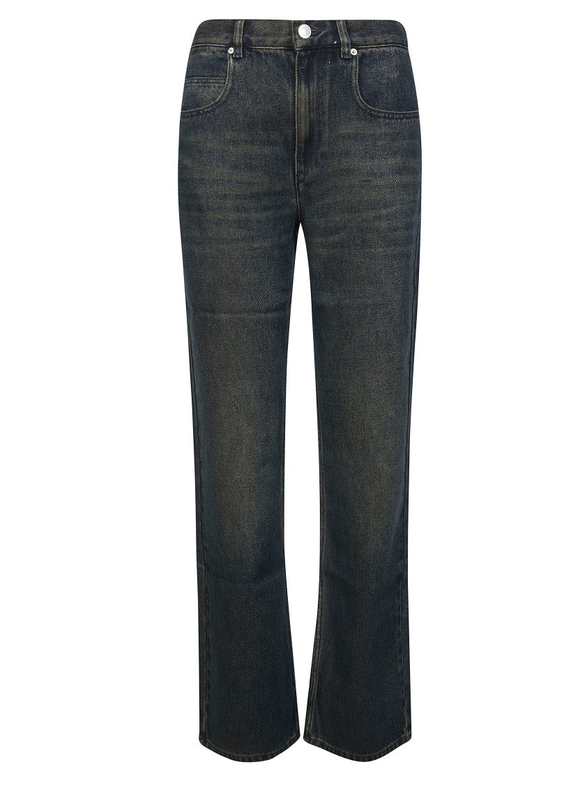 Isabel Marant Faded Wash Belvira Straight-Leg Jeans