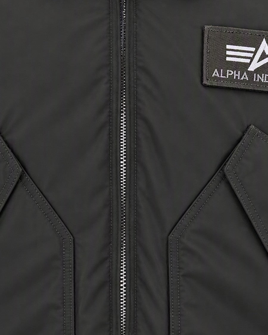 Alpha Industries Grey Glossy Technical Padded Bomber Jacket