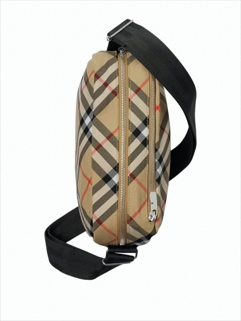 Burberry Rectangular Crossbody Bag With Classic Check Pattern