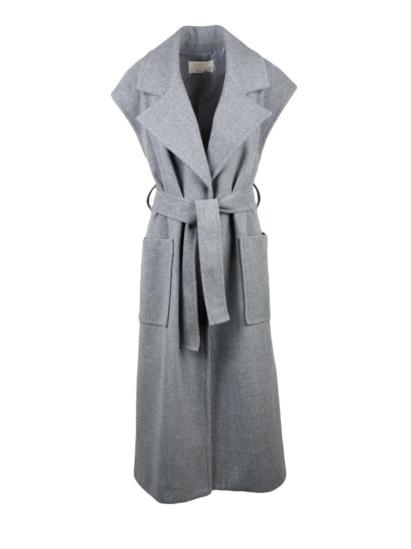 Kaos Grey Polyester Long Vest