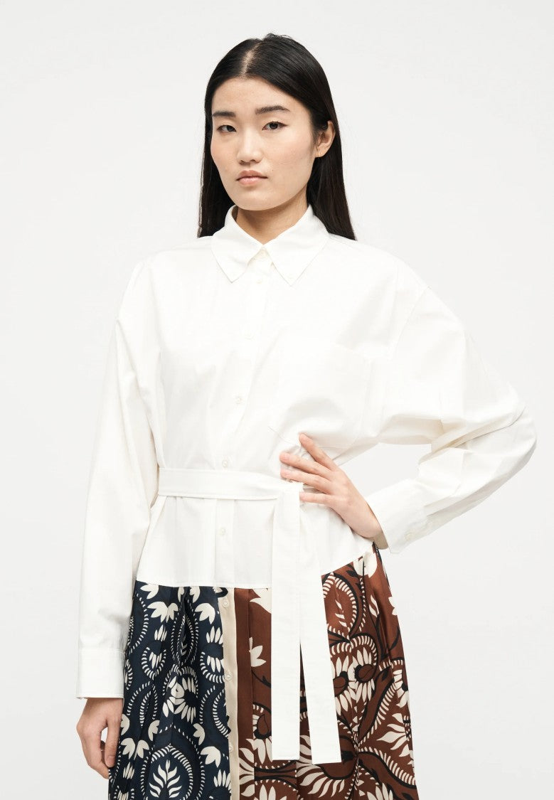 Max Mara White Cotton Blend Midi Dress