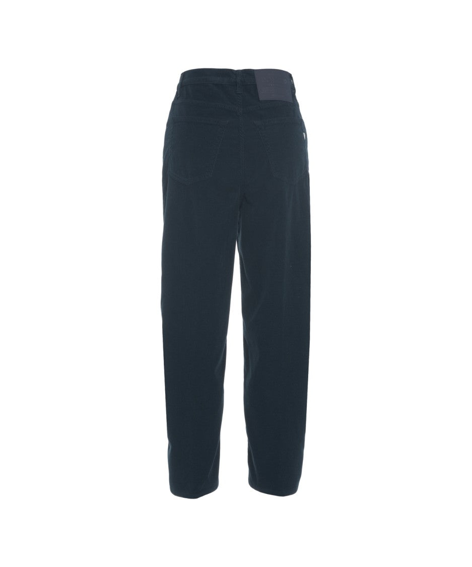 Dondup High-Waisted Relaxed Fit Trousers With Decorative Button Closure