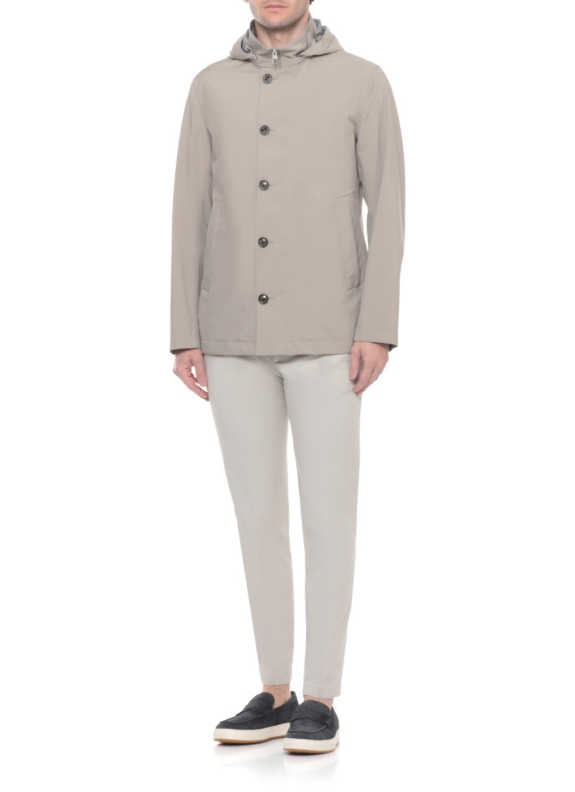 Montecore Grey Tech Fabric Hooded Jacket