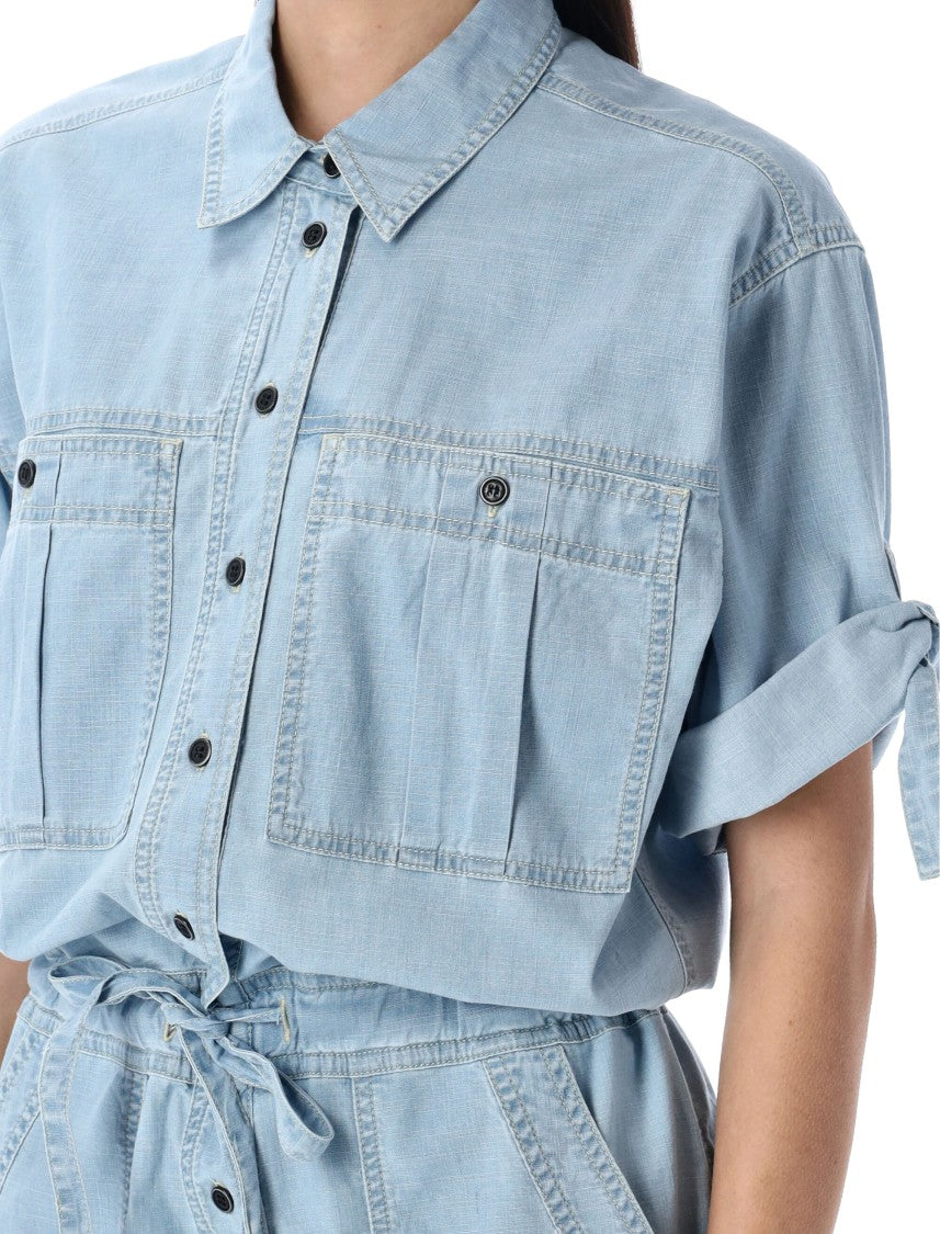 Isabel Marant Étoile Relaxed Fit Cotton Chambray Jumpsuit