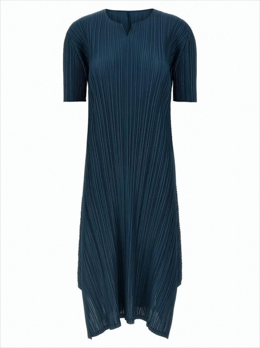 Pleats Please Textured Pleated Midi Dress