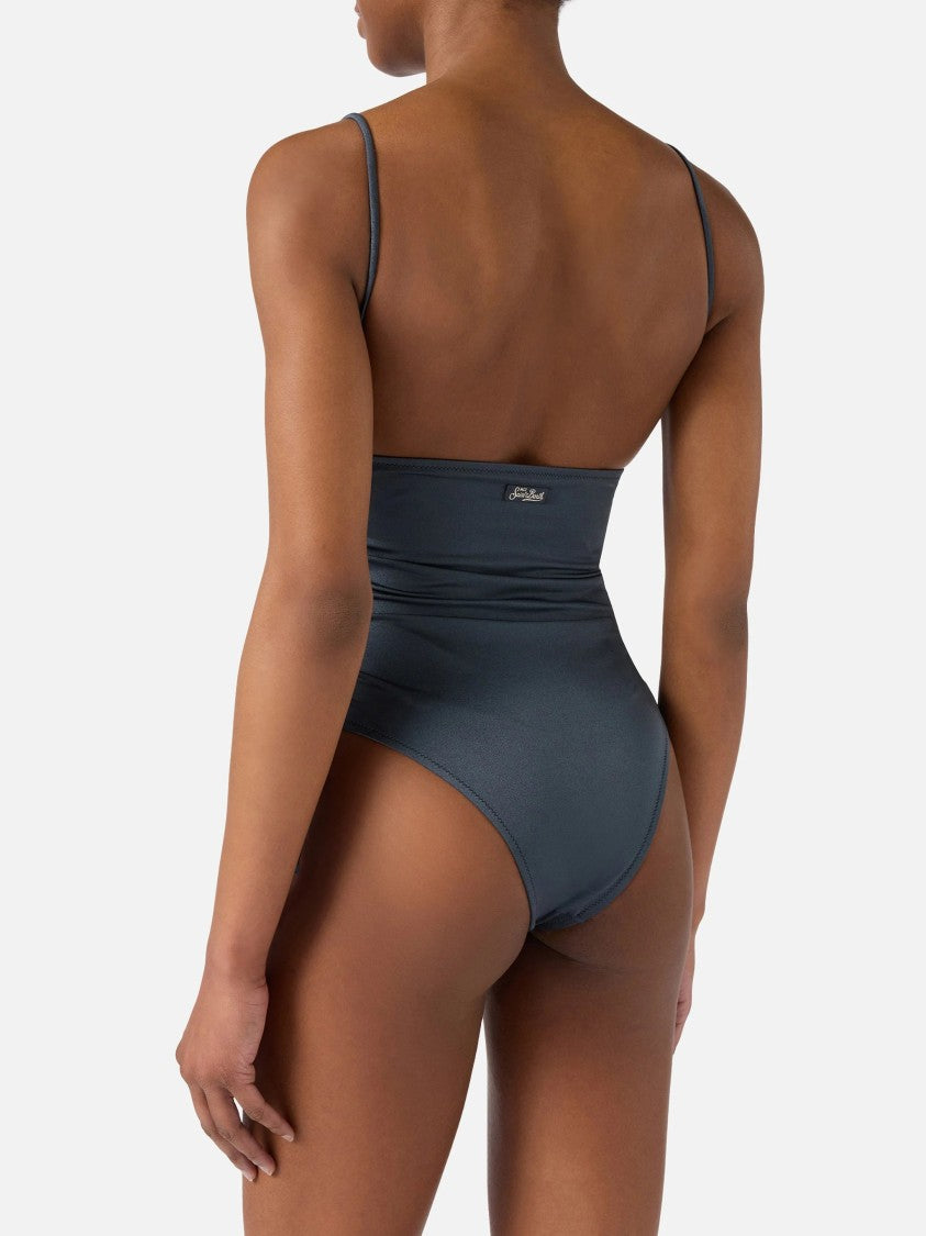 Mc2 Saint Barth One-Piece Swimsuit With Subtle Embellishments And Adjustable Ties