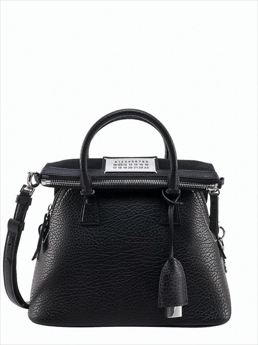 Maison Margiela Trapezoidal Structured Tote Bag In Textured Calf Leather