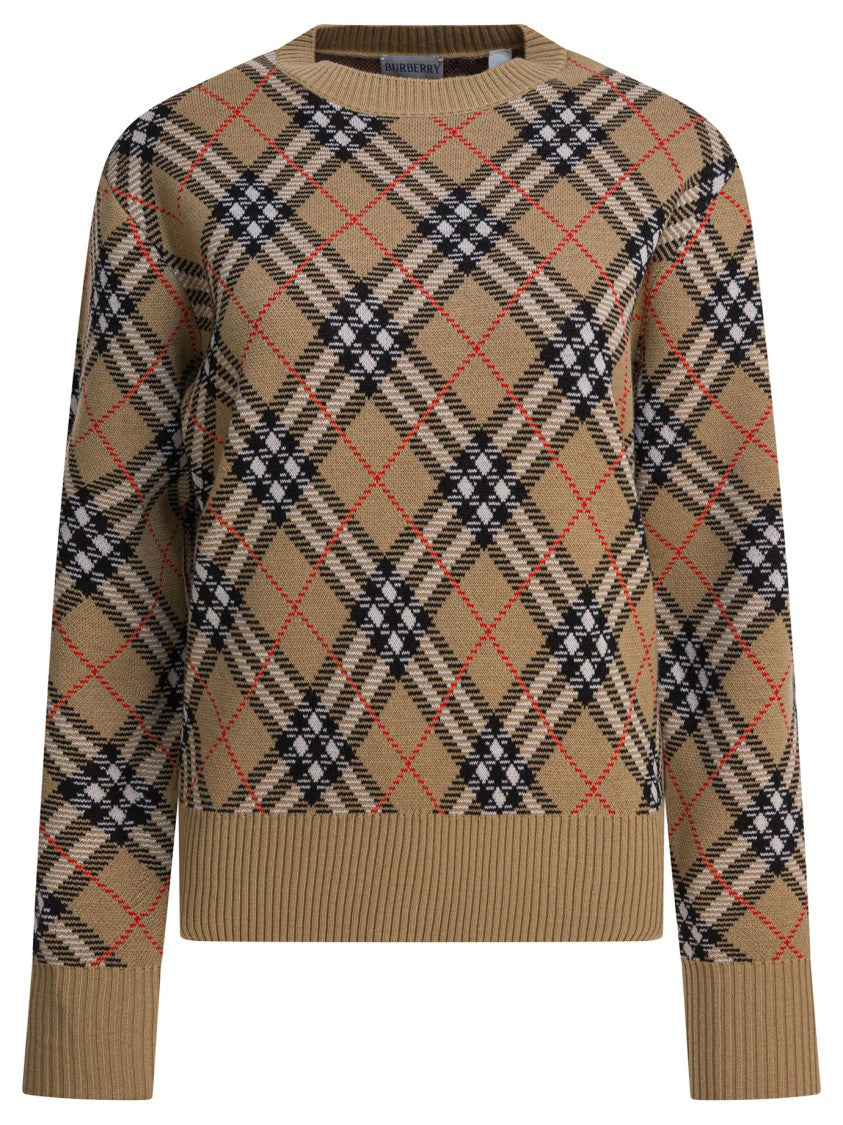 Burberry Wool Blend Crew Neck Sweater