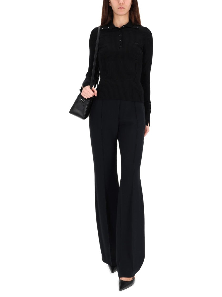 Courrèges Ribbed Long-Sleeve Polo Shirt