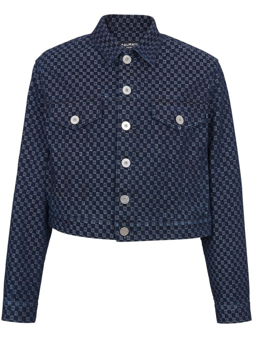 Balmain Monogram Jacquard Boxy Jacket
