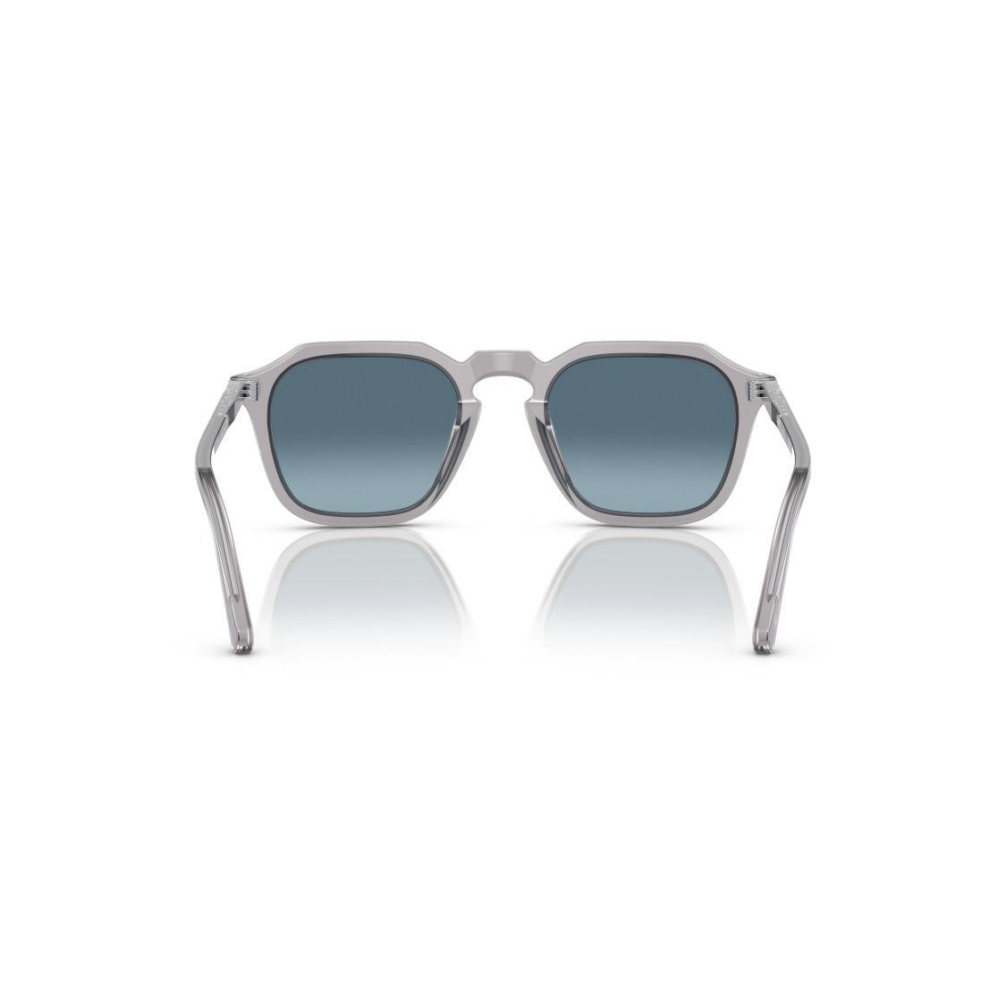 Persol Translucent Acetate Square Sunglasses With Gradient Blue Lenses