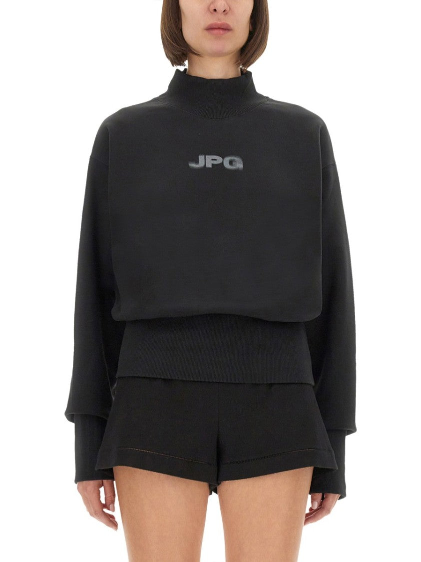 Jean Paul Gaultier Cropped Black Sweatshirt