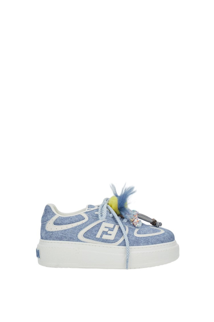 Fendi Calfskin Sneakers With Charms And Playful Detailing