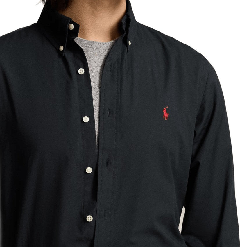 Polo Ralph Lauren Black Button-Down Shirt With Embroidered Logo