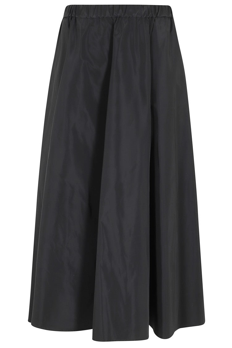Aspesi Black Mia Elastic-Waist Polyester Flared Midi Skirt