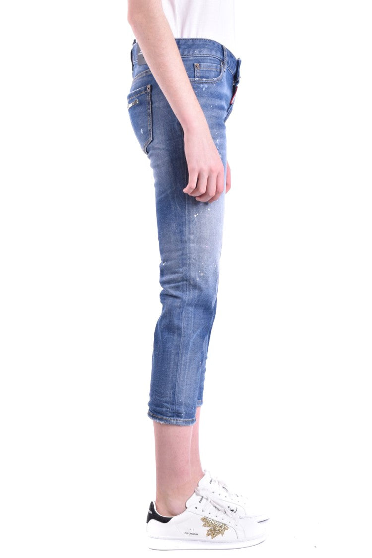 Dsquared2 Distressed Denim Cropped Jeans