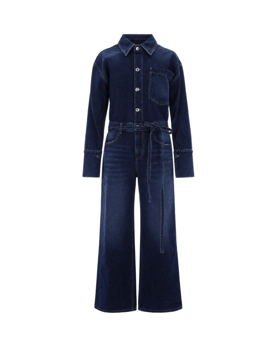 Icon Denim Deep Blue Anya Stone-Washed Denim Jumpsuit