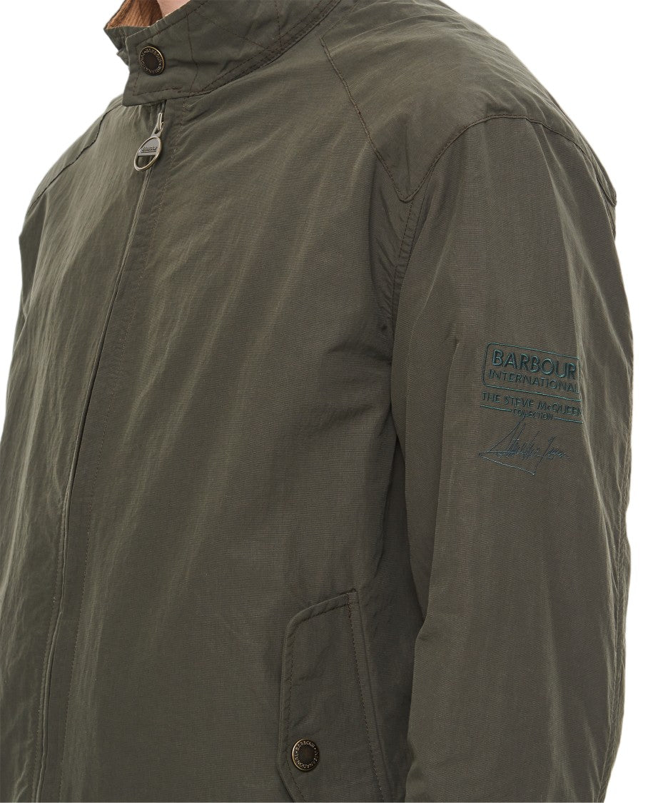 Barbour Rectifier Harrington Casual Jacket With Ribbed Velvet Collar