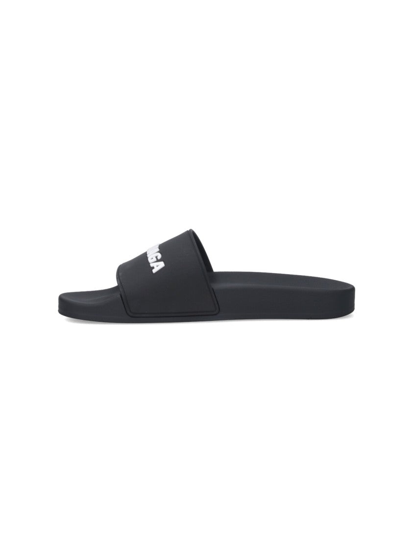 Balenciaga "Pool" Slide Sandals – Black