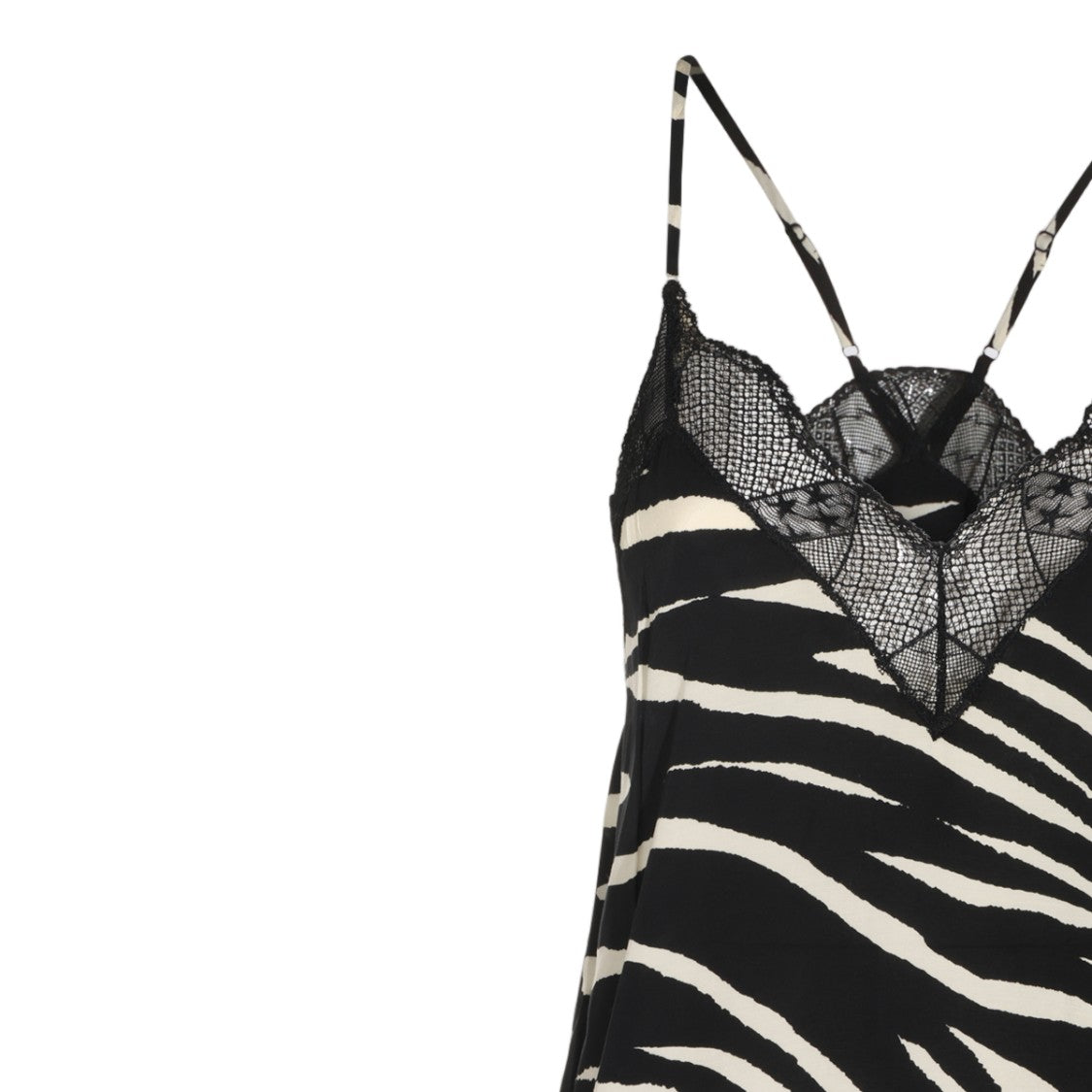 Zadig & Voltaire Flowing Zebra Print Midi Dress With Lace Detailing