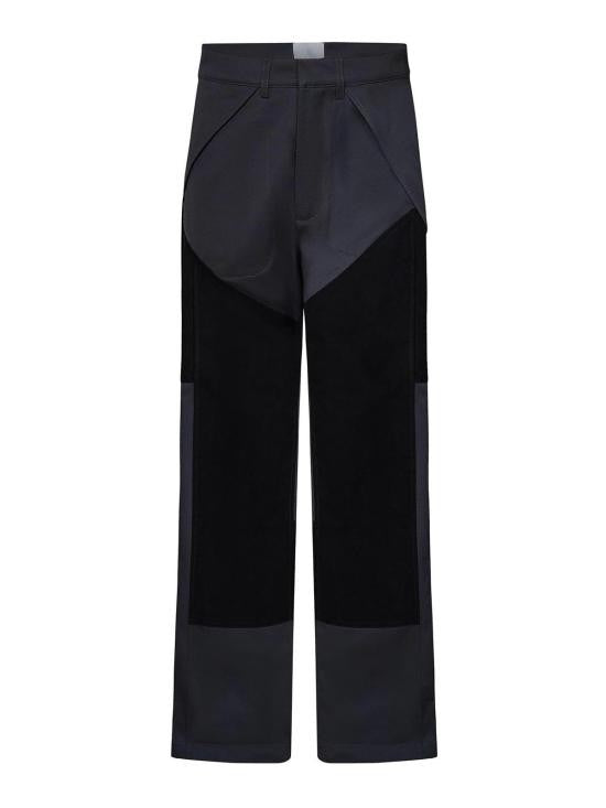 Roa Tailored Patchwork Straight Pants With Structured Waistband