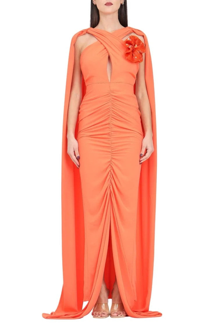 Salvo Martorana Long Voile Dress - Orange