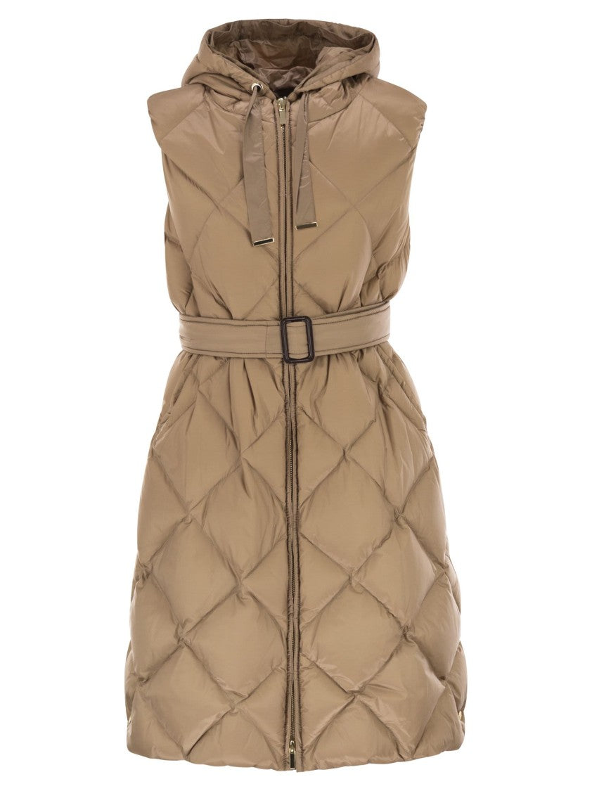 Max Mara Tregil - Midi Padded Waistcoat In Water-Repellent Canvas