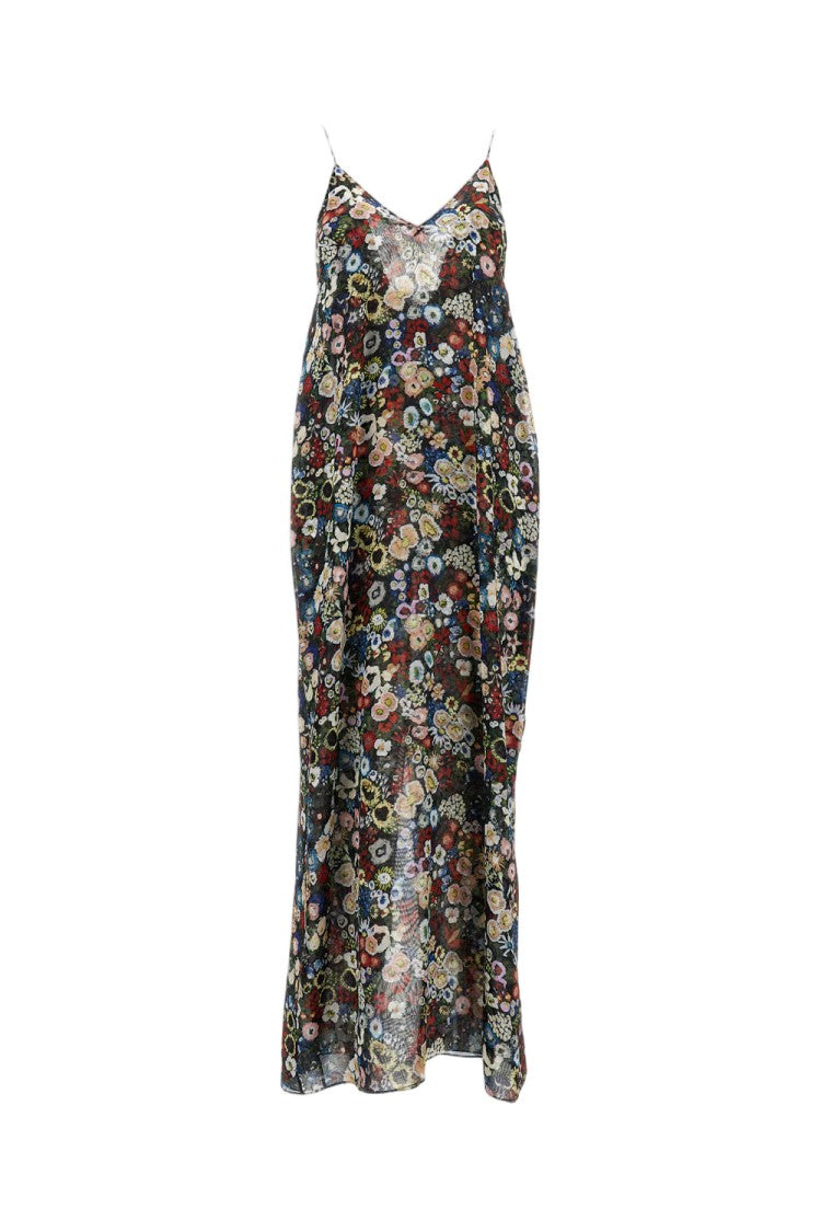 Khaite Maxi Silk Dress With Wide Neckline