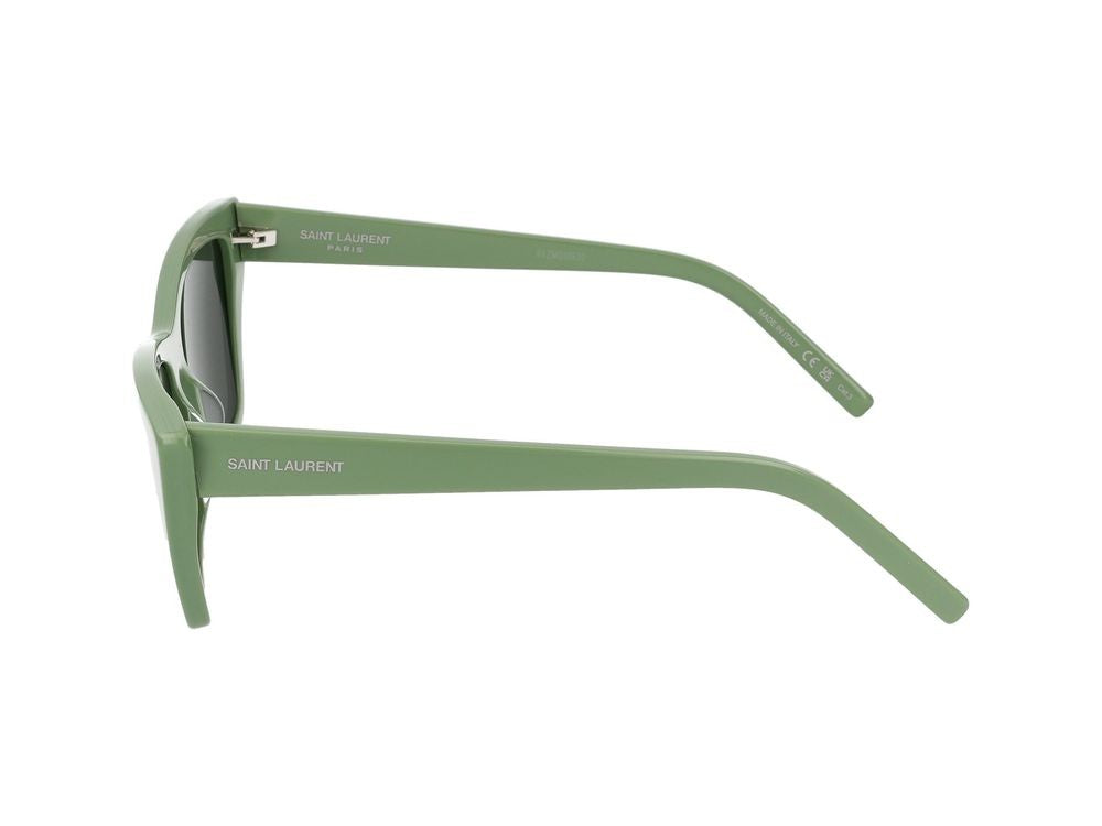 Saint Laurent Green Oversized Square Acetate Sunglasses