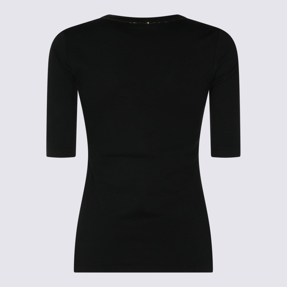 Fabiana Filippi Sleek Fitted Black Top With Scoop Neckline